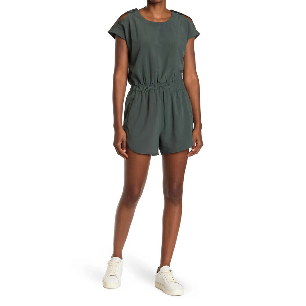 Z By Zella Aerodynamic Short Sleeve Romper In Green Urban Size S